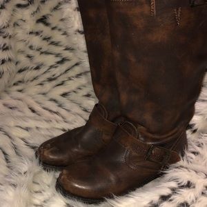 Frye leather boots.